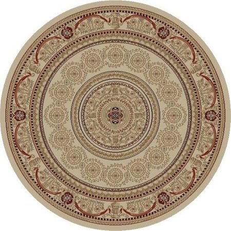 CONCORD GLOBAL 5 ft. 3 in. Jewel Aubusson - Round, Ivory 44120